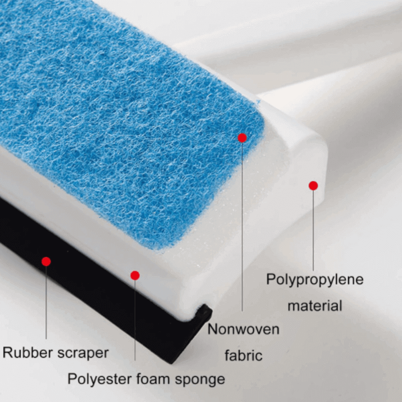 Dual sided bathroom sponge and wiper