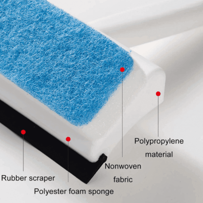 Dual sided bathroom sponge and wiper