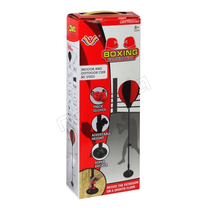 Children boxing punch bag with gloves