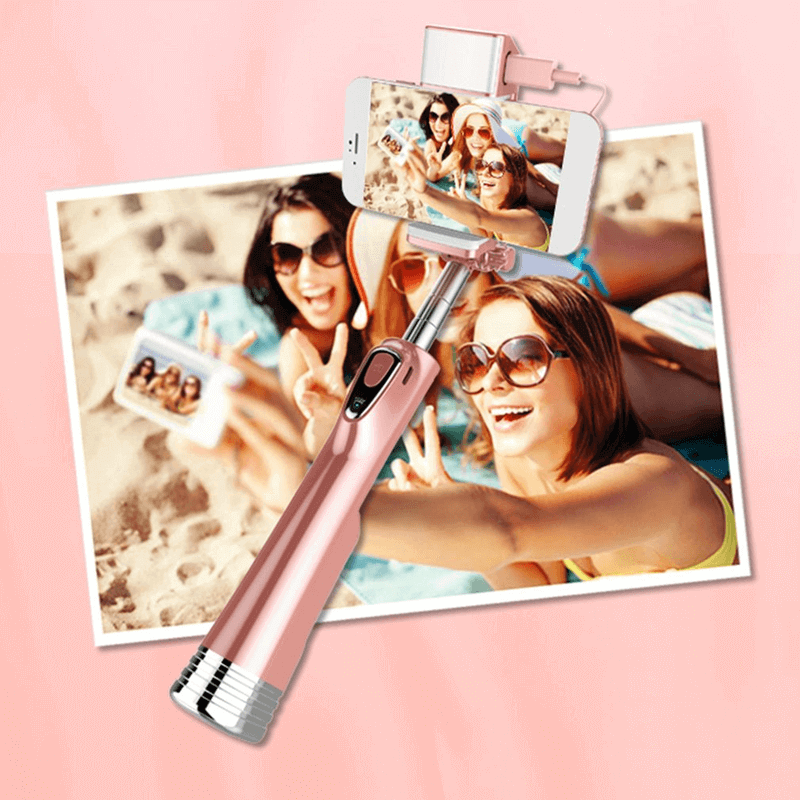 Rose gold selfie stick monopod wireless rc