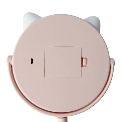 Makeup led mirror pink cat ear design