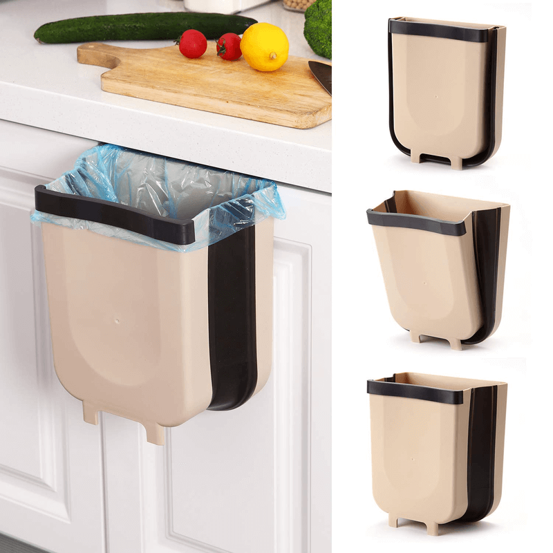 Foldable cabinet trash bin travel size