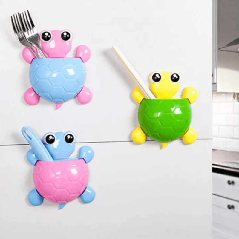 2 pcs cute turtle tooth brush holder
