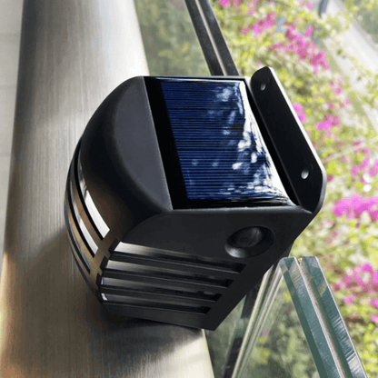 Solar powered outdoor wall light black