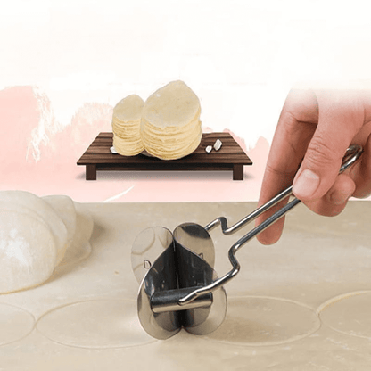 Large dumpling dough circle roller cutter