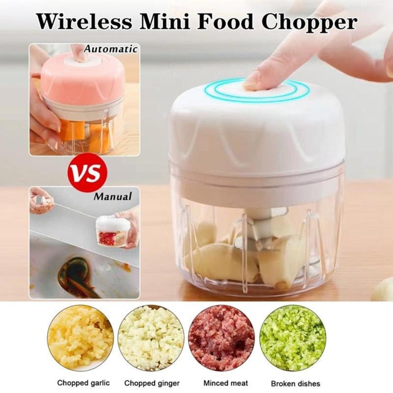 Wireless mini electric garlic food cutter