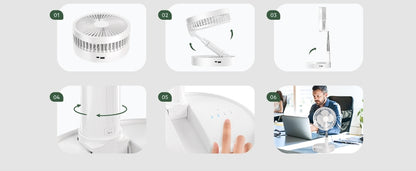 Foldable table floor standing fan
