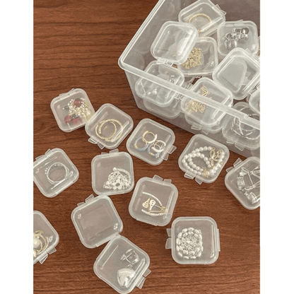 10 pcs transparent mini jewelry storage box