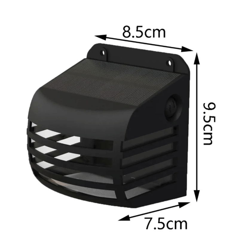 Solar powered outdoor wall light black