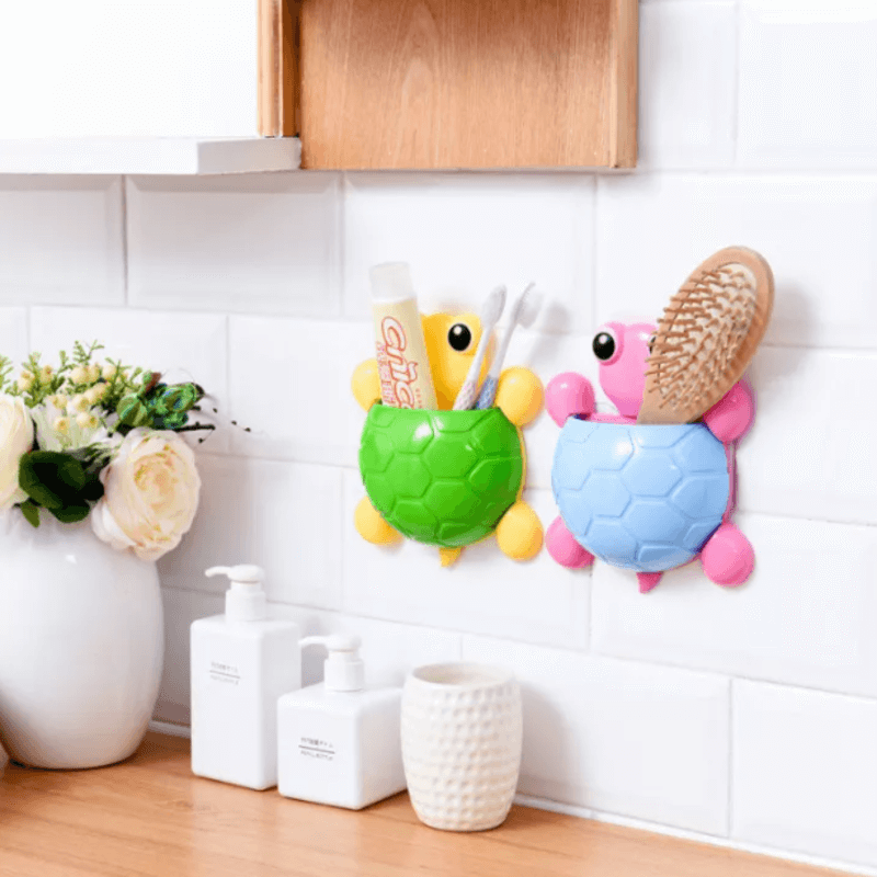 2 pcs cute turtle tooth brush holder