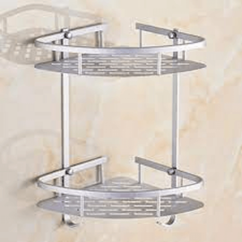 2 tier aluminum corner rack wall mounted