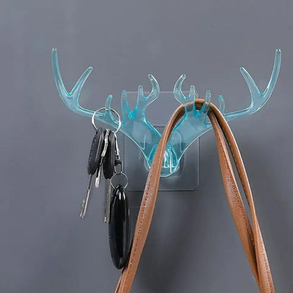 Deer head horn shaped key holder sticker wall