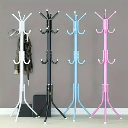 Stainless steel clothes and handbag rack-pink
