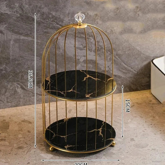 2 Tier Golden Vanity Cage