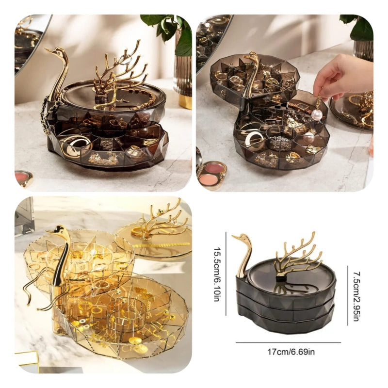 Swan shaped storage box for jewelry