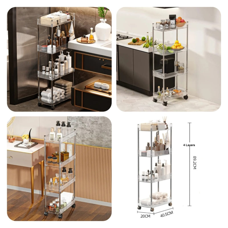 Luxury acrylic 4tier trolly