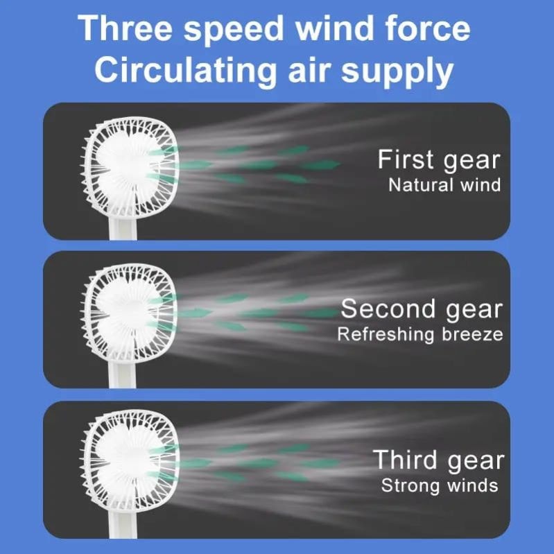 Mini Desktop USB Rechargeable Foldable Fan with LED Light