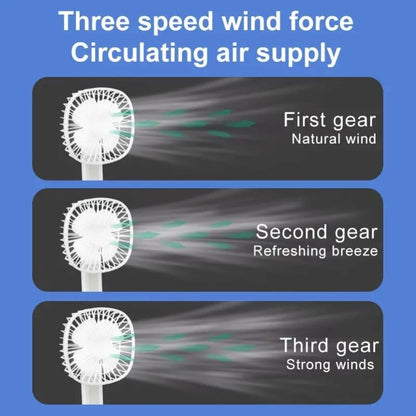 Mini Desktop USB Rechargeable Foldable Fan with LED Light