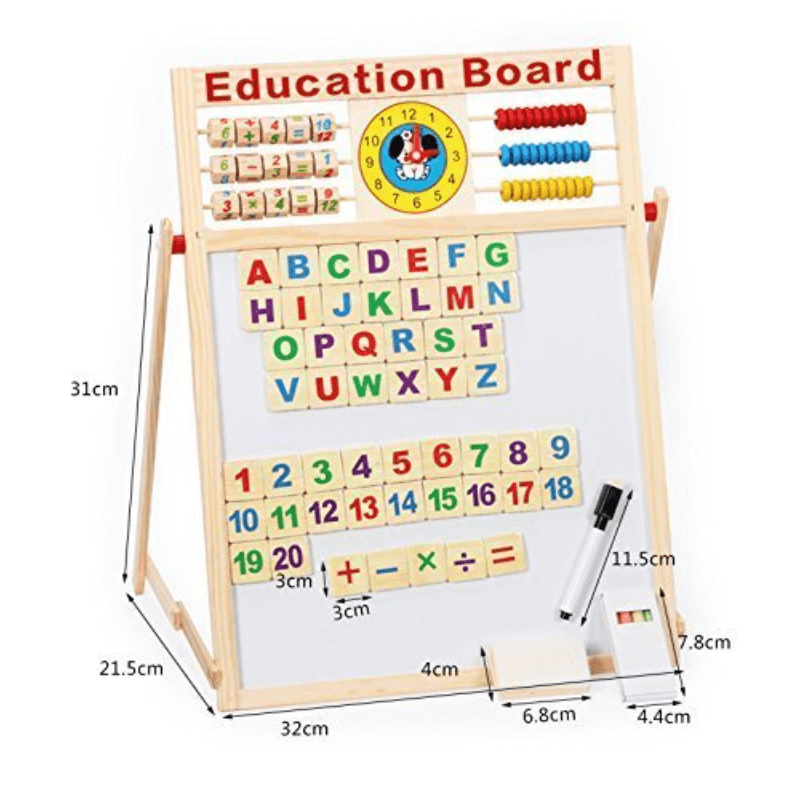 Dual sided learning magnetic wooden board