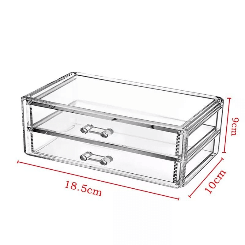 Transparent drawer style makeup organizer