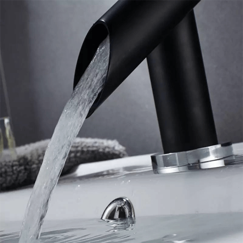 Basin faucet black hot cold single handle