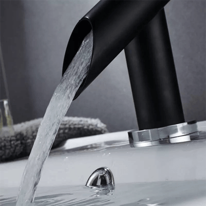 Basin faucet black hot cold single handle