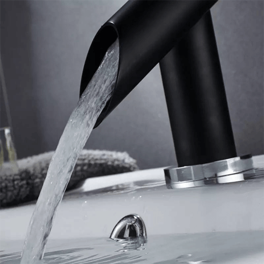 Basin faucet black hot cold single handle