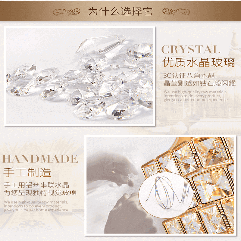 Creative crystal table lamp bedside lamp