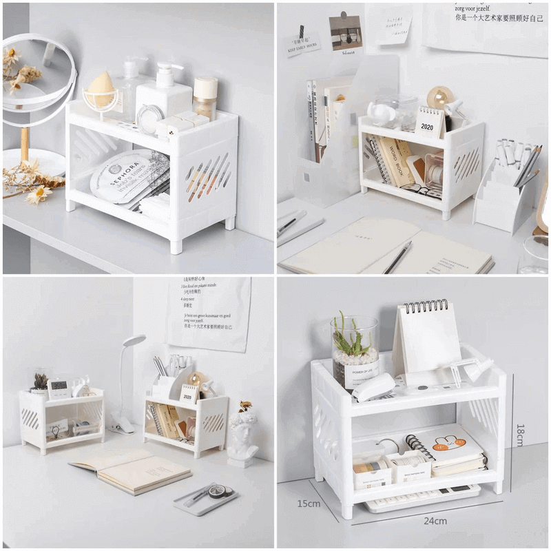 2 tier storage rack desktop organizer