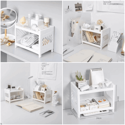 2 tier storage rack desktop organizer