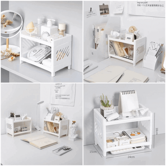 2 tier storage rack desktop organizer
