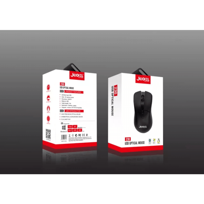 Jedel 230 usb wired 3d optical mouse