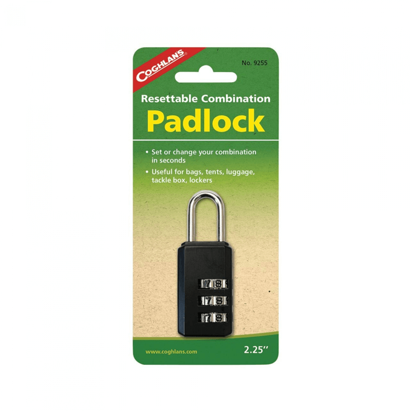 Resettable 3 digit combination padlock