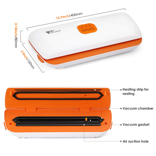 Portable automatic vacuum sealer for food