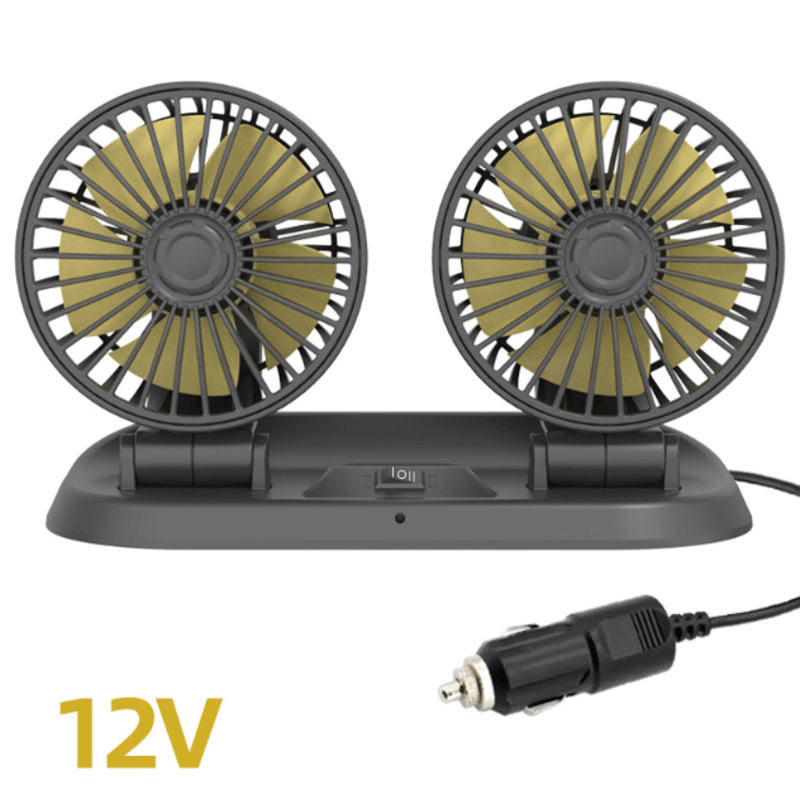 Fast cooling dashboard double heads mini fan