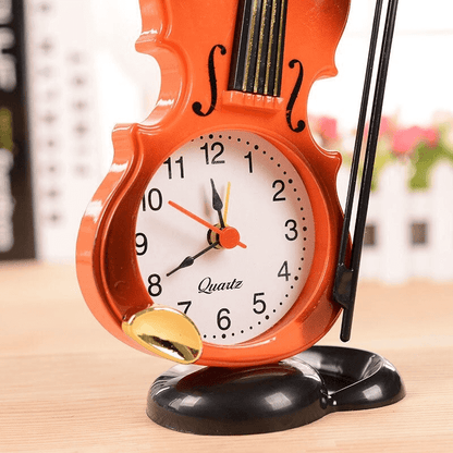 Creative table clock student violin