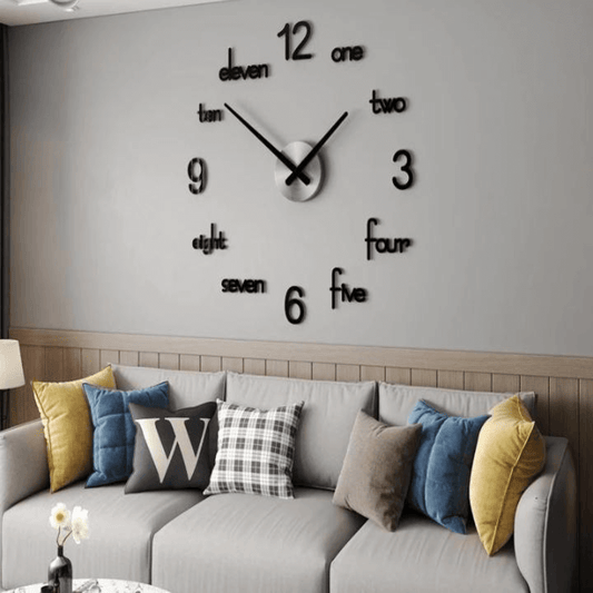 Diy 3d modern acrylic wall clock large