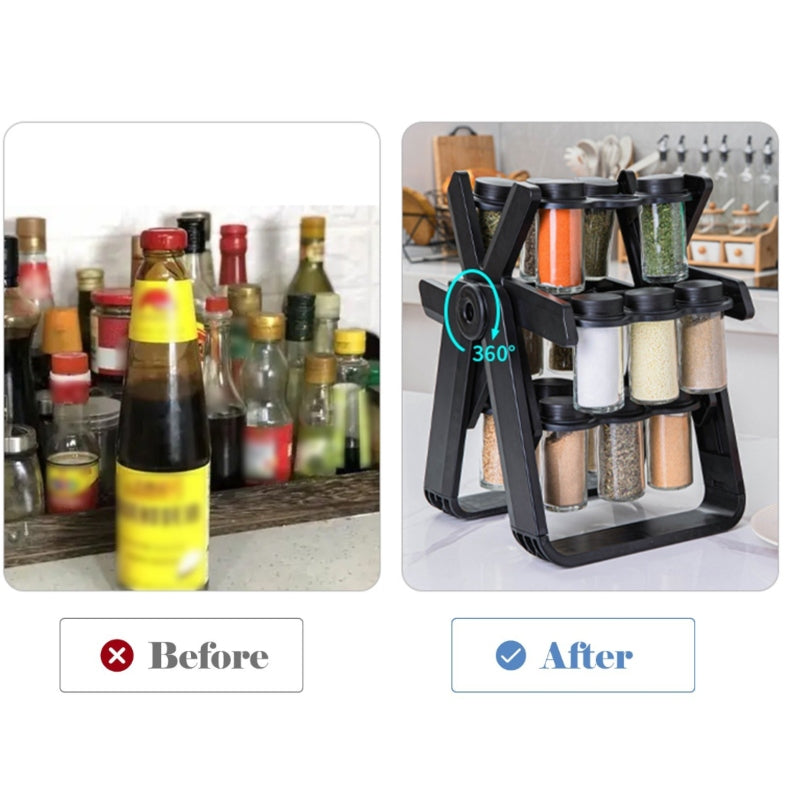 Rotating ferris wheel seasoning rack set spice rack