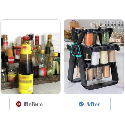 Rotating ferris wheel seasoning rack set spice rack