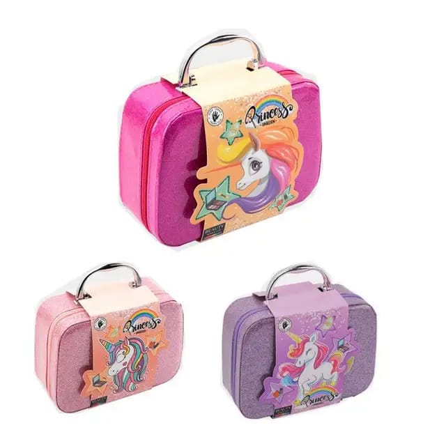 Kid's cosmetics bag with accessories.