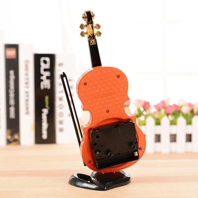 Creative table clock student violin