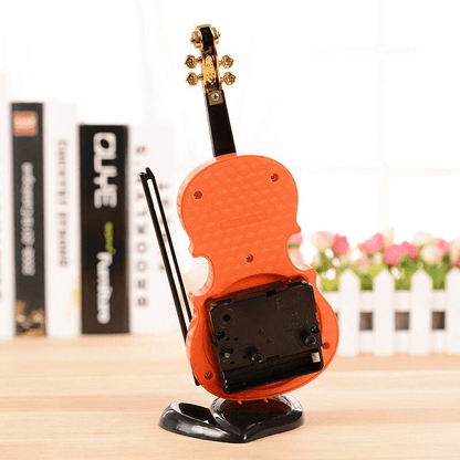 Creative table clock student violin