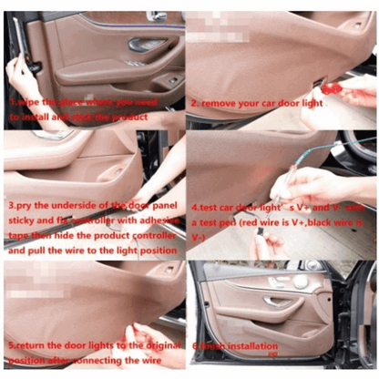 2pcs white red led car door anti-collision warning light