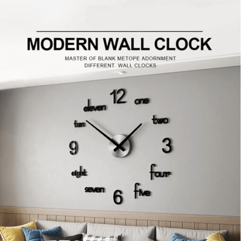 Diy 3d modern acrylic wall clock large