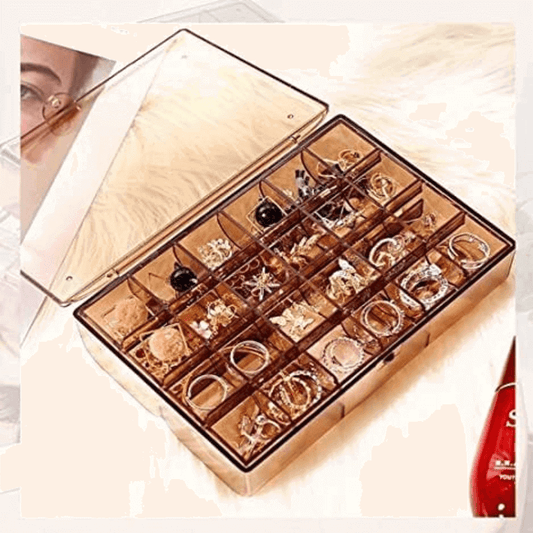 2 layer acrylic grid jewelry organizer 