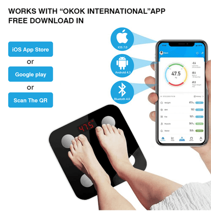 Electric smart bluetooth digital scale lcd 