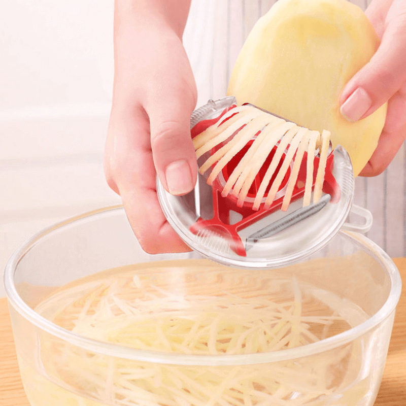 Rotatory trio vegetable peeler with box