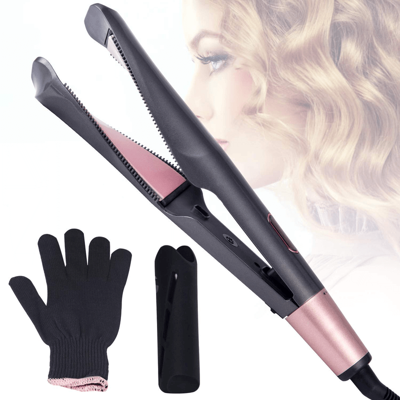 2 in 1 twisted hair straightener and curler iron