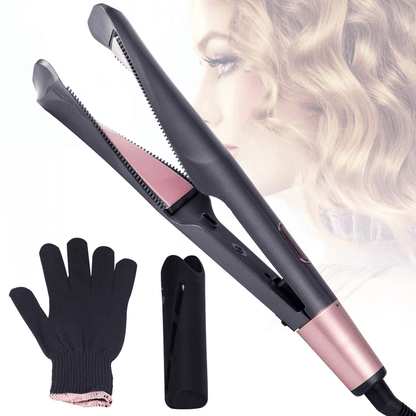 2 in 1 twisted hair straightener and curler iron