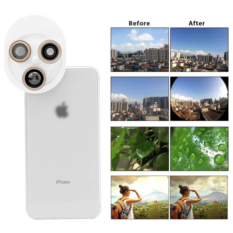Universal mobile phone camera lens 4 in 1